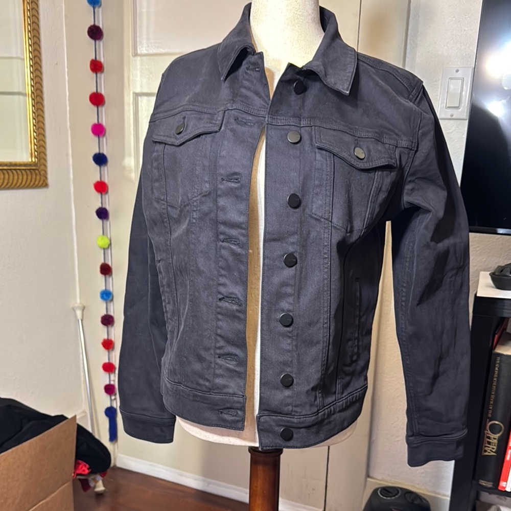 Washed black  Denim Jacket - Picture 2 of 10